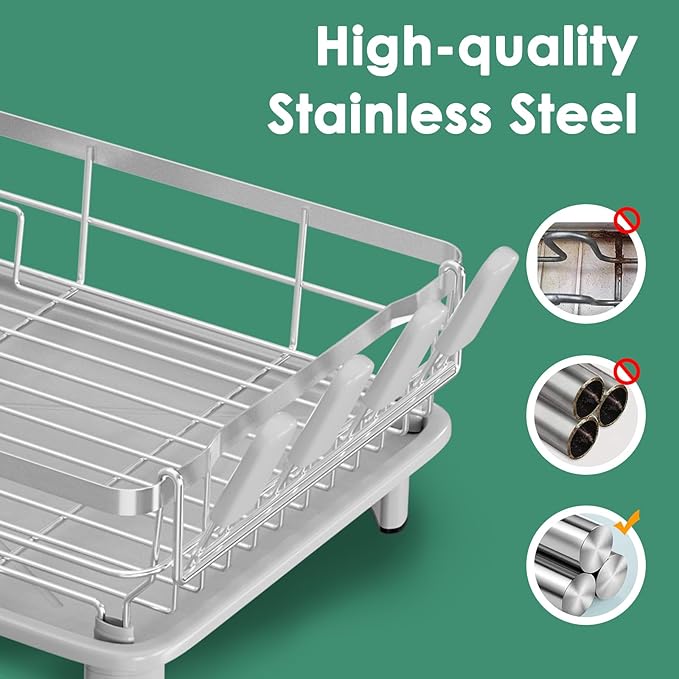 MOUKABAL Dish Drying Rack, Dish Rack, Stainless Steel Dish Racks - Image 3