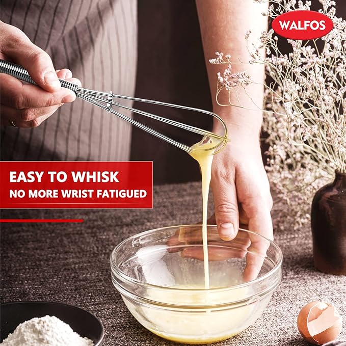 Walfos Mini Whisks Stainless Steel, Small Whisk 2 Pieces, 5in and 7in Tiny Whisk - Image 8
