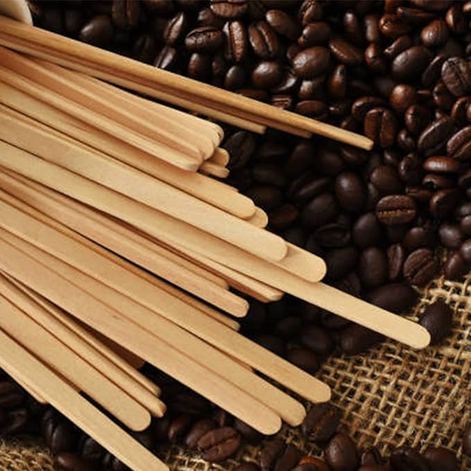 500pcs Wood Coffee Stirrer Sticks, 5.5 Inch Wooden Swizzle Stick Beverage Mixer - Image 2