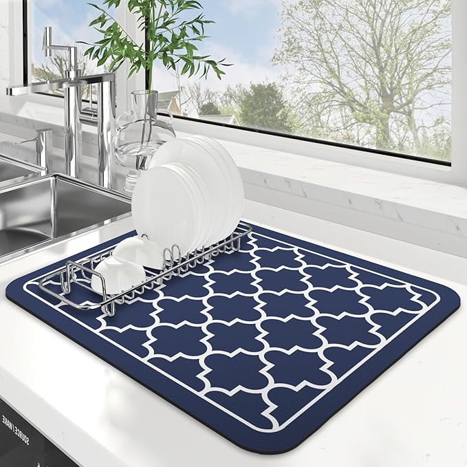 WISELIFE Dish Drying Mat Super Absorbent Drying Mat Large Dish Drying Mats by WiseLife
