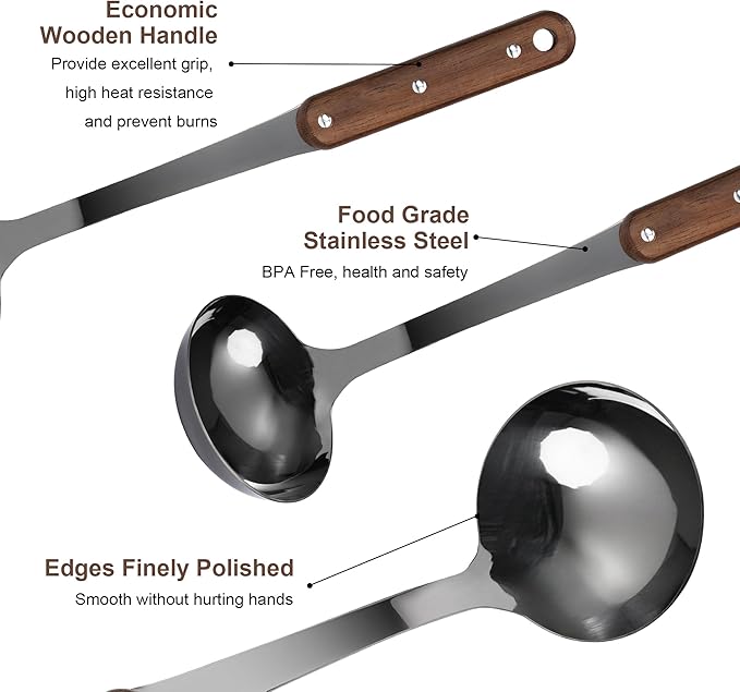 FJNATINH Soup Ladle, 304 Stainless Steel Ladle Spoon - Image 4