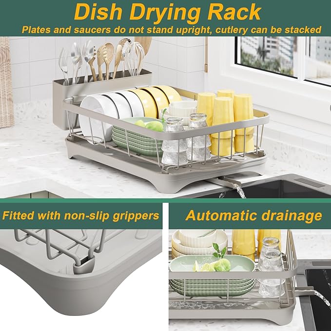 LIYI Dish Drying Rack, Adjustable Spout Design, Kitchen Dish Racks, Made of - Image 2