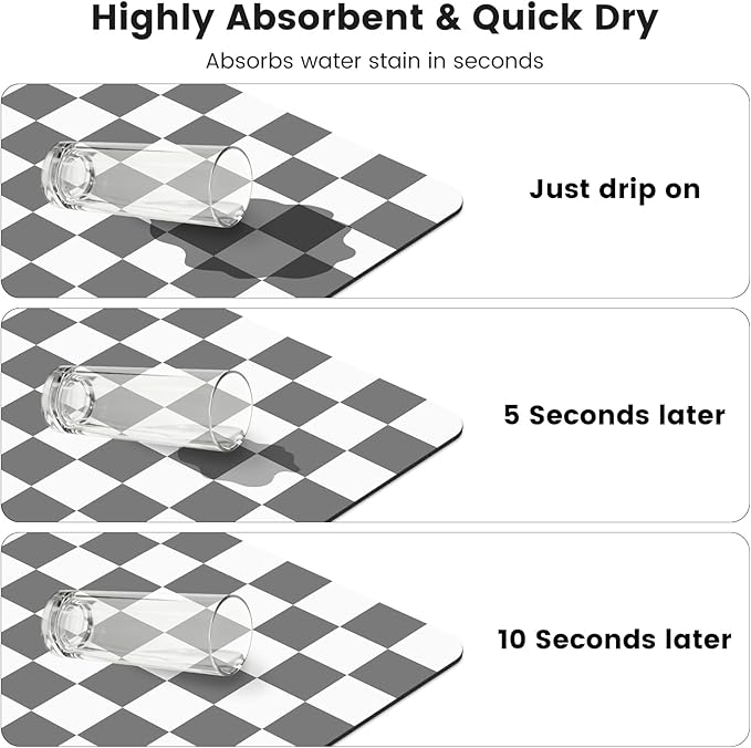 12" x 20" Checkered Dish Drying Mat - Image 6
