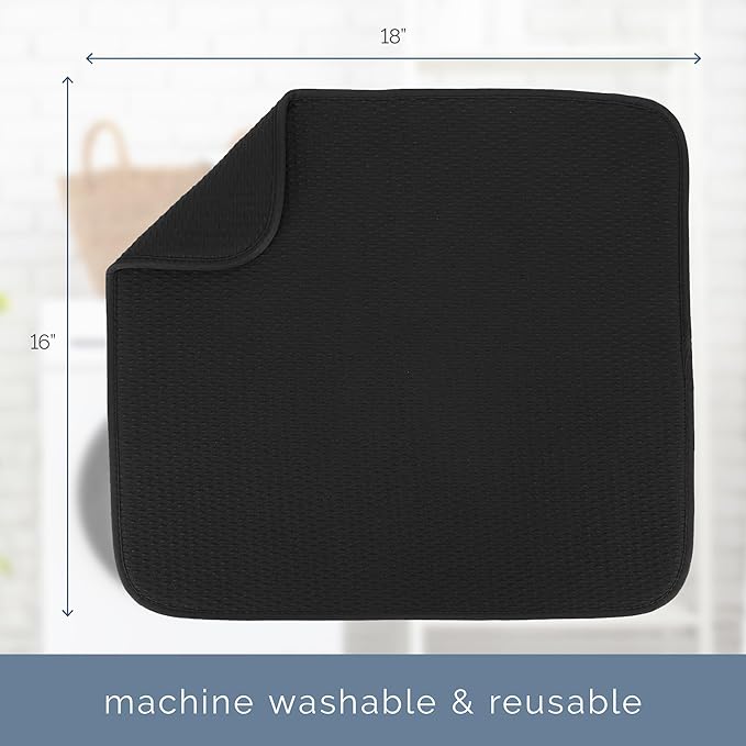 S&T INC. Dish Drying Mat, 16” x 18”, Absorbent Microfiber Kitchen Counter Mat - Image 7