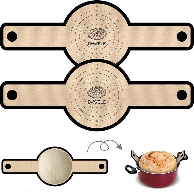 Silicone Bread Sling for Dutch Oven, Non-Stick & Easy to Clean Bread Baking Mat by Dwavele