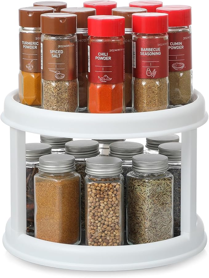 2 Tier 10" Turntable Lazy Susan Spice Organizer by MakeLifeBetterEasier