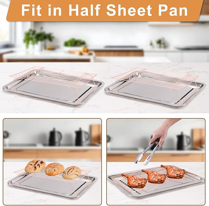 Cooling Rack for Baking 3 Tiers, Stainless Steel Baking Cooking Cooling Racks - Image 3