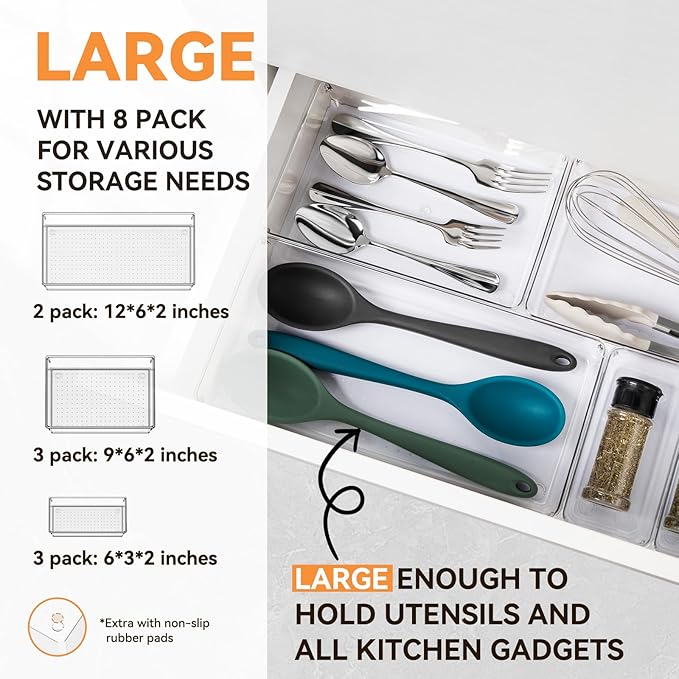Criusia 8 Pack Drawer Organizer - Image 2