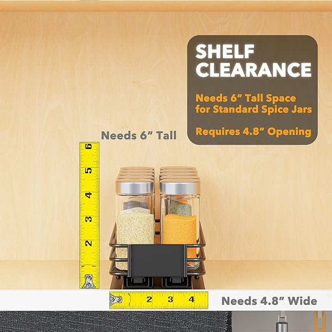 SpaceAid Pull Out Spice Rack Organizer - Image 4