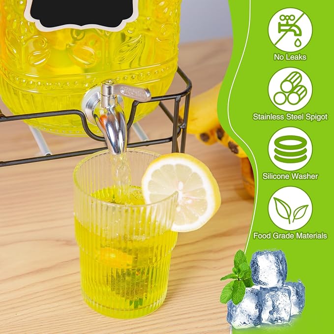 2-Pack1Gallon Glass Drink Dispensers - Image 3