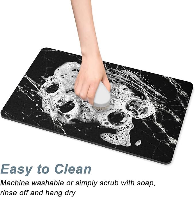 Rnivvi Coffee Mat, Hide Stain Rubber Backed Absorbent Dish Drying Pad - Image 5