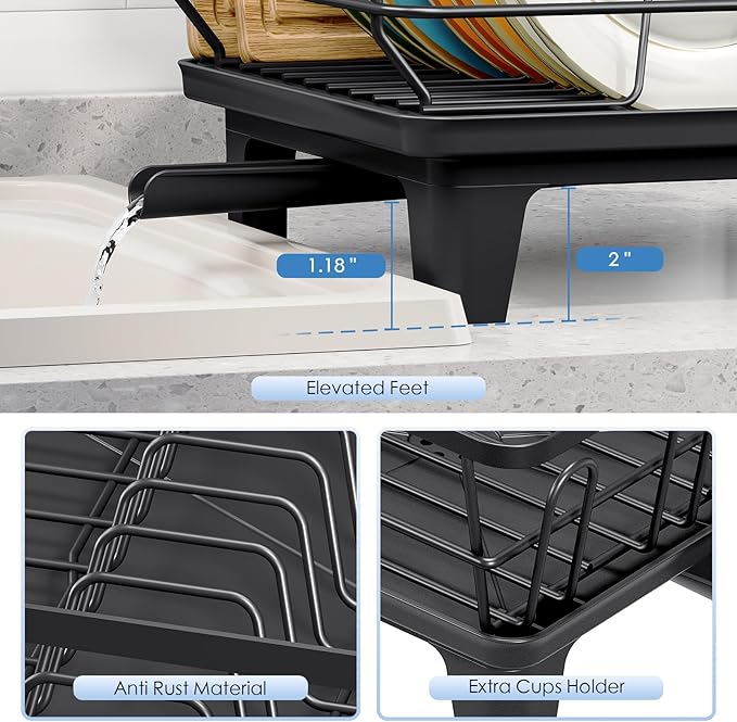 Urackify Dish Drying Rack for Kitchen Counter, Sink Dish Rack - Image 6