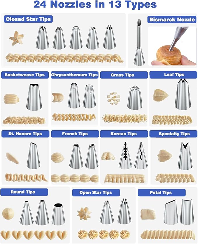 240PCS Cake Decorating Supplies Kits Cake Turntable, 100 Piping Bags 100 - Image 3
