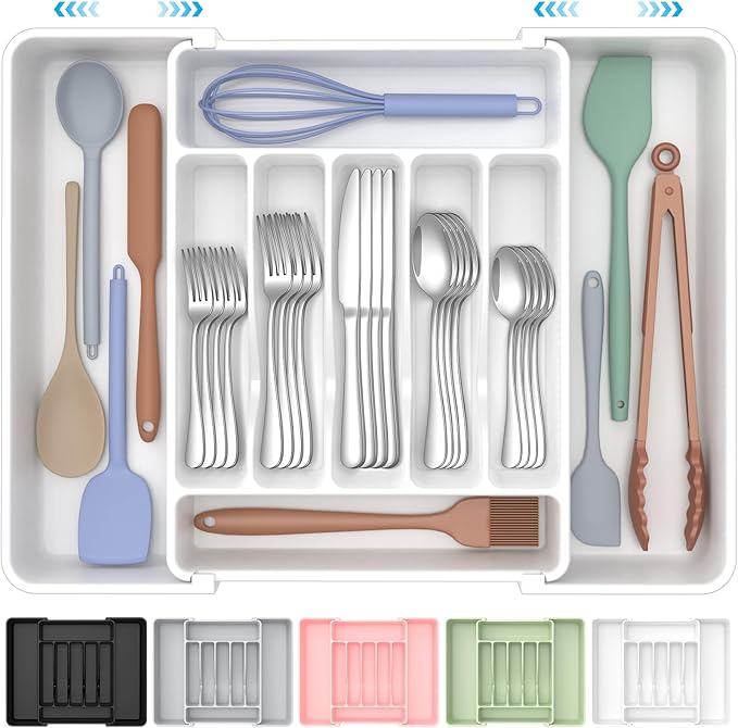 ukeetap Extra Large Expandable Silverware Organizer, BPA-Free Food-Safe Cutlery by ukeetap