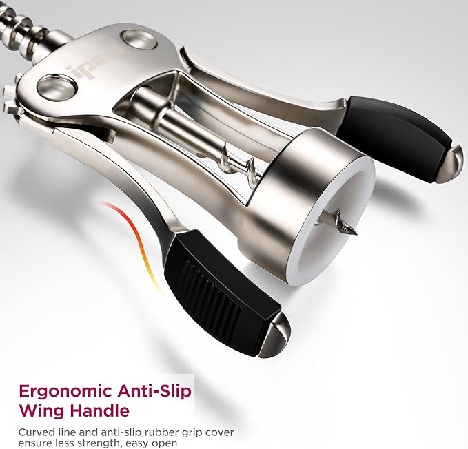 IPOW Wine Opener, Zinc Alloy Wine Bottle Opener, Wing Corkscrew Heavy Duty - Image 3
