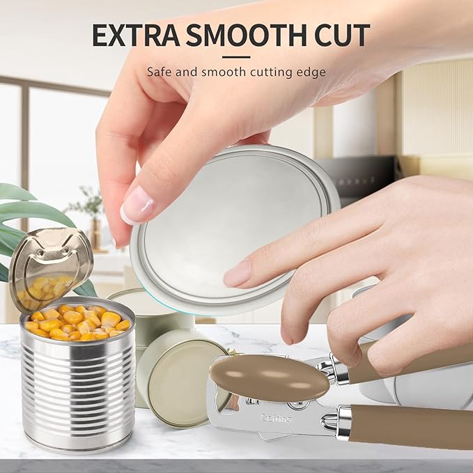 Safring Can Opener Manual, Heavy Duty Stainless Steel Smooth Edge Can Opener - Image 7