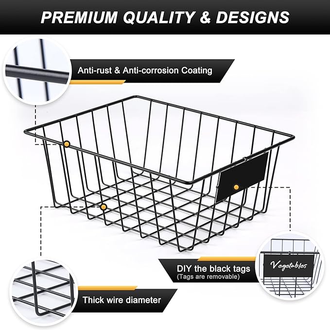 8 Pack Wire Storage Baskets for Organizing - Image 7