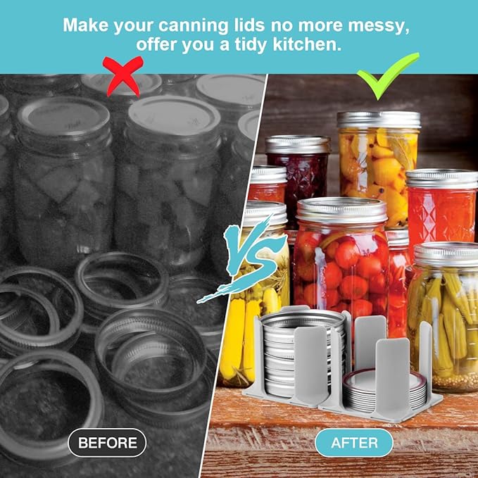 AIEVE Mason Jar Lid Organizer, 4 Pack Canning Lid Storage Rack - Image 5