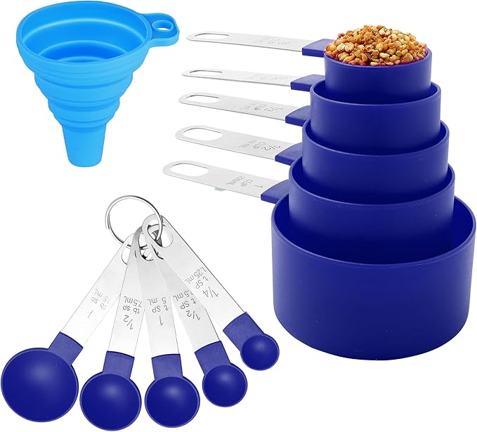 Measuring Cups and Spoons Set of Huygens Kitchen Gadgets 10 Pieces, Stackable by Huygens