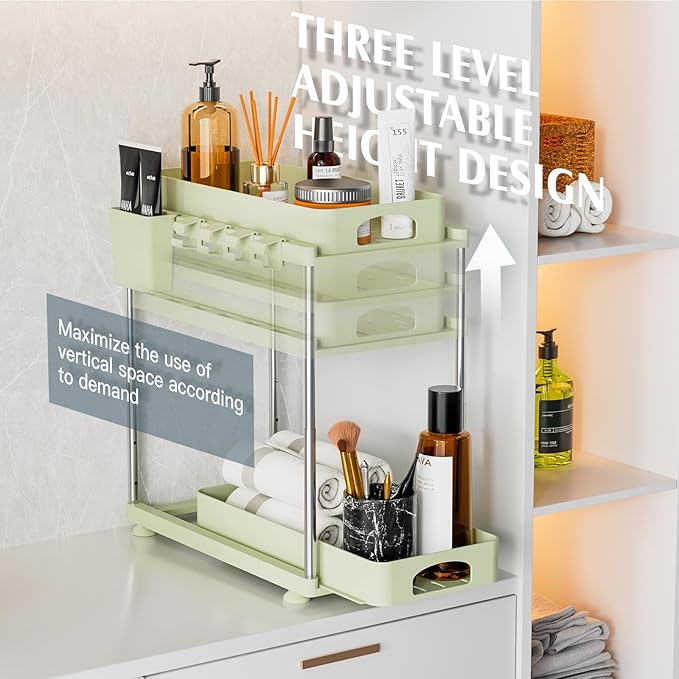VERIFOST Under Sink Organizer, 2 Pack Under Kitchen Bathroom Cabinet Organizer - Image 4