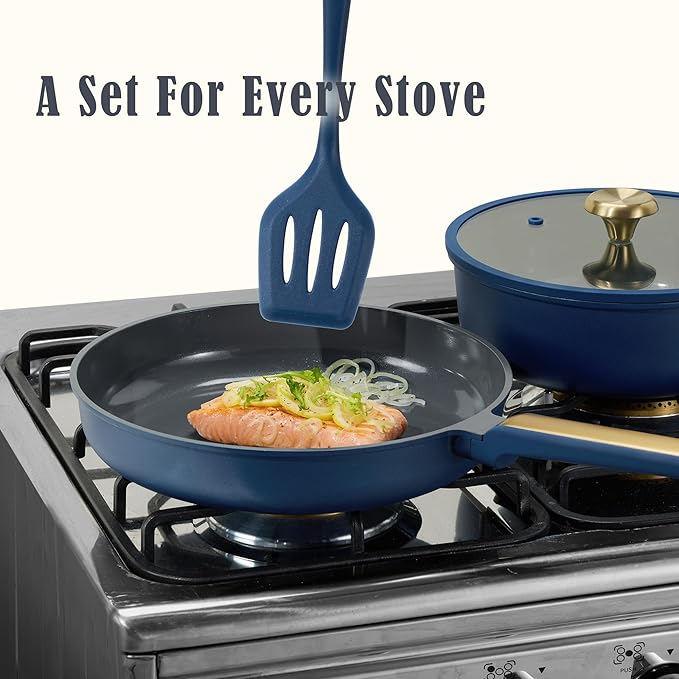 CAROTE Ceramic Cookwar Set, Pots and Pan Set Non Stick 16 Piece, Cookware Set - Image 6