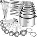 EWFEN Measuring Cups and Spoons Set, 7 Stainless Steel Nesting Measuring Cups & by EWFEN