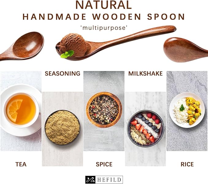 2 PCS Wooden Spoons for Honey, 6.7 inch Small Wooden Spoons - Image 4