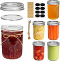ComSaf Small Mason Jars 8 oz 6Pcs, Half Pint Regular Mouth Mason Jar by ComSaf