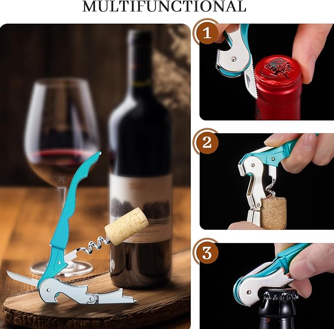 HYZ 2-Pack Wine Opener Waiter Corkscrew, Professional Wine Key - Image 5