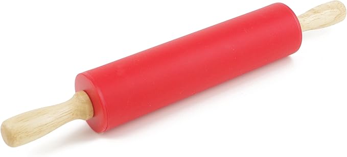 Silicone Rolling Pin for Baking Non-stick Rolling Pin Dough Roller Wooden by Remeel