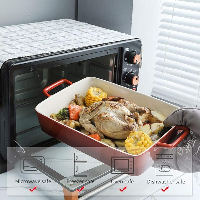 KOOV Bakeware Set, Ceramic Baking Dish, Rectangular Baking Pans Set, Casserole - Image 6