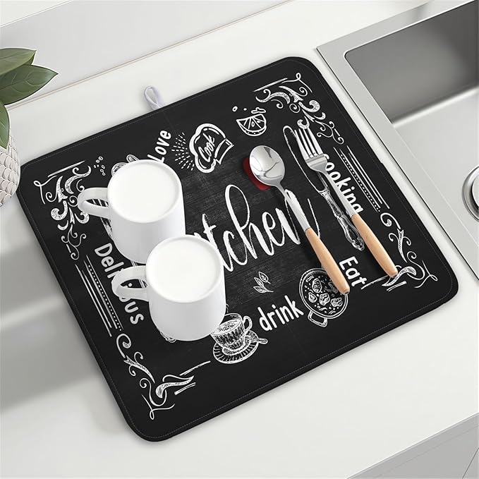 Dish Drying Mats for Kitchen Counter 16 x 18 Inch, Kitchen Drying Mat - Image 8