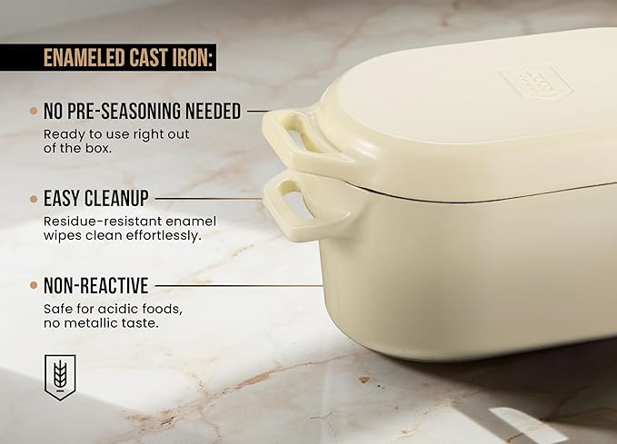 Kook Dutch Oven, for Bread Baking, Sourdough Loaf Pan, Dual Handles, Enameled - Image 5