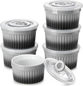 vancasso 6 oz Ramekins with Lid, Porcelain Creme Brulee Souffle Dishes by vancasso