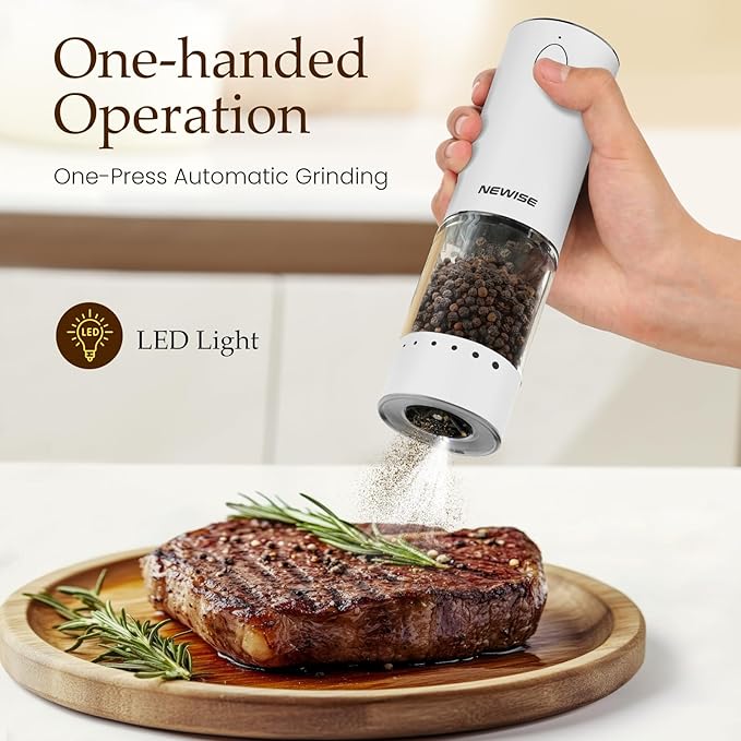 Electric Salt and Pepper Grinder Set, Rechargeable - Image 3