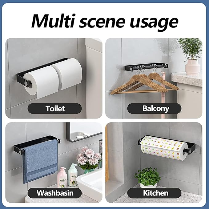 Aheucndg Under Cabinet Paper Towel Holder, Self Adhesive Wall Mount Paper Towel - Image 7