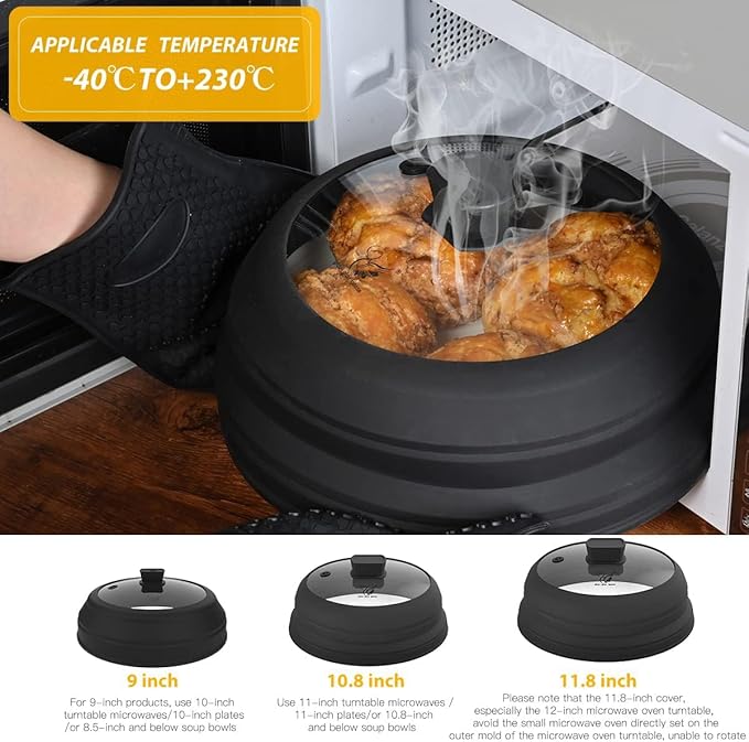 Microwave Splatter Cover Glass Cover Splatter Guard Lid - Image 2