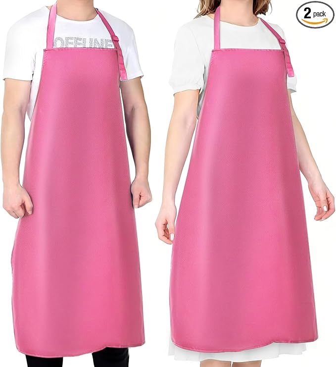 2 Pack Waterproof Rubber Vinyl Apron 40 Inch Chef Aprons by Gotega