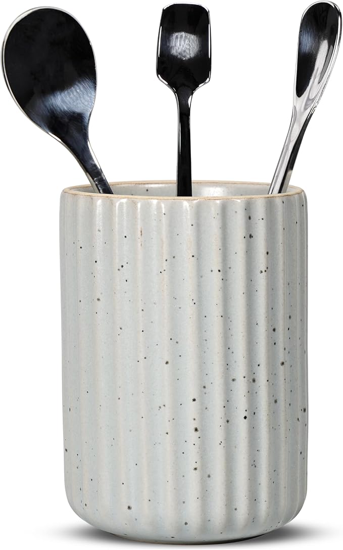 Ceramic Spoon Holder for Coffee Bar, Upright Tea Spoon Holder Cup, Coffee by U-TIMES