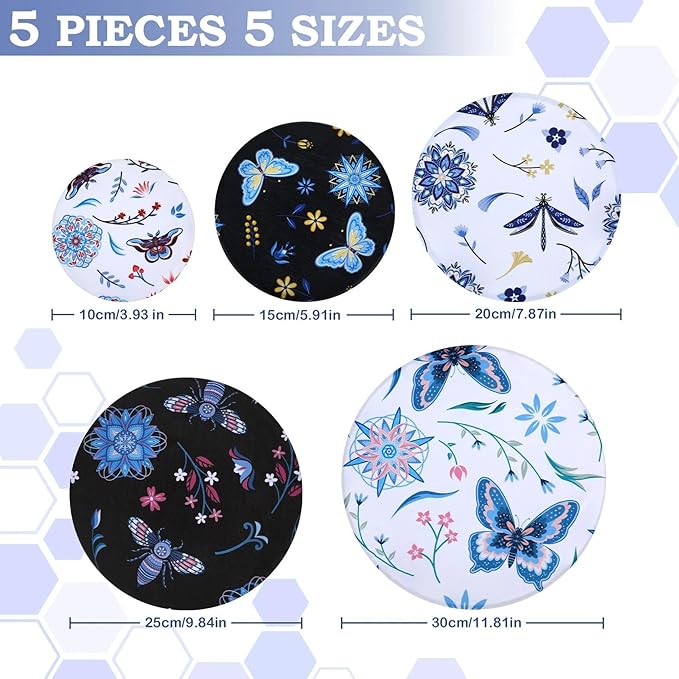 5-Size Reusable Beeswax Bowl Covers - Image 2