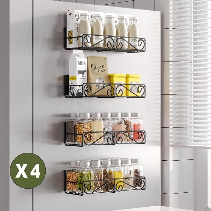 4 Pack Magnetic Spice Rack for Refrigerator - Image 2