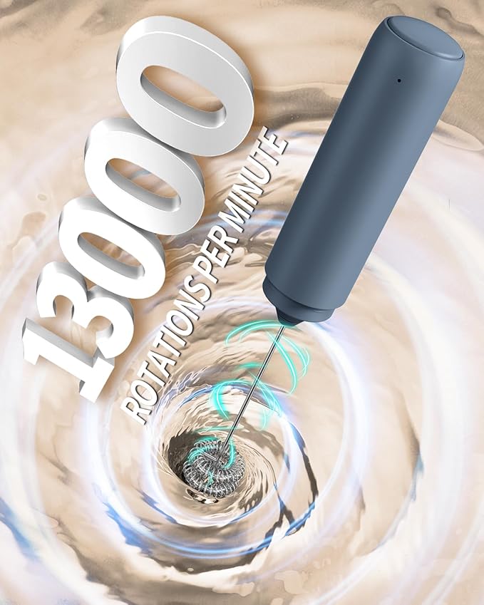 CIRCLE JOY Rechargeable Milk Frother Hanheld, Dual Ring Electric Coffee Frother - Image 3