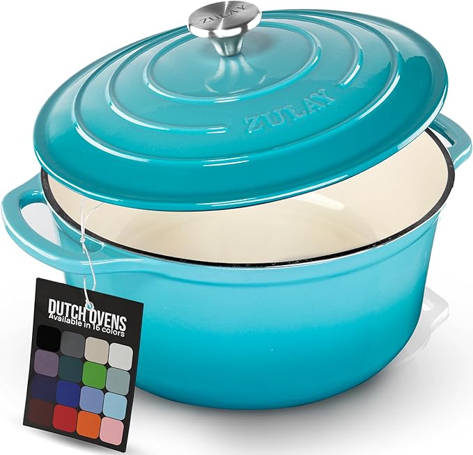 Zulay Kitchen 7.7 Quart Enameled Cast Iron Dutch Oven Pot by ZulayKitchen