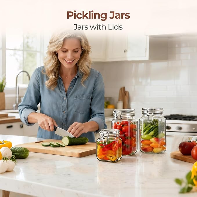 ComSaf Set of 3 Square Glass Jars - Image 7