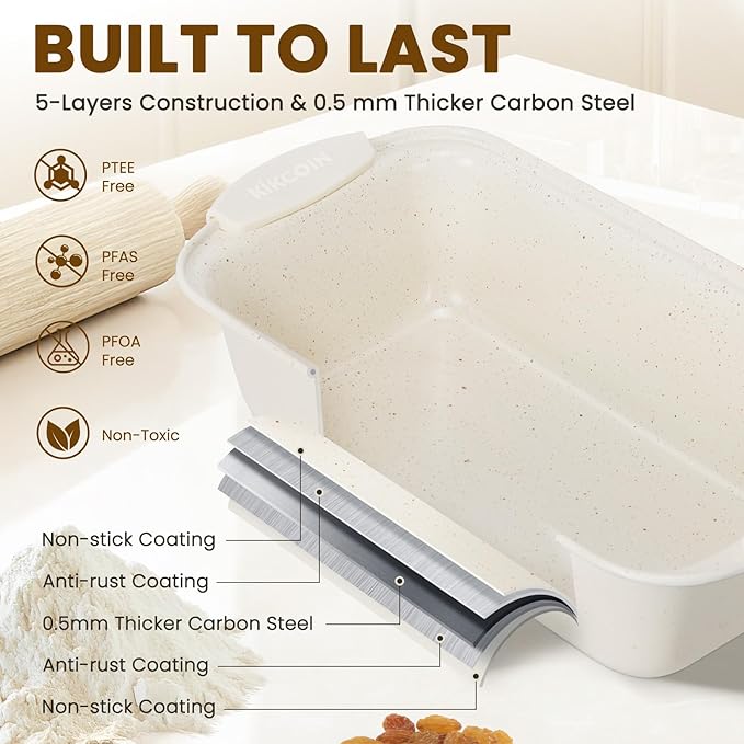 Kikcoin 22 PCS Nonstick Baking Pans Set, Stackable Bakeware Sets - Image 3