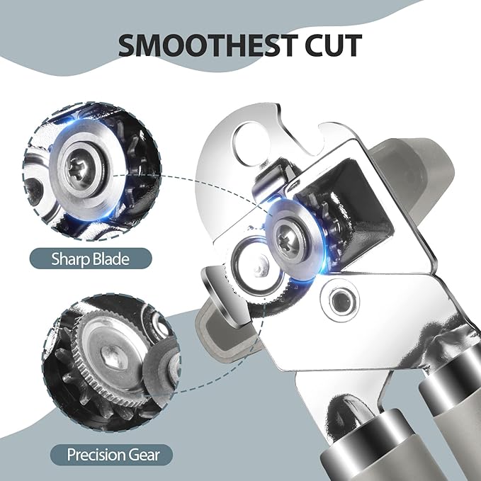 Safring Can Opener Manual, Heavy Duty Handheld Strong Can Opener - Image 3