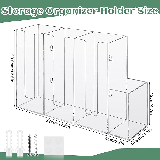 Cunhill 4 Compartments Acrylic Coffee Cup and Lid Storage Organizer Holder - Image 2