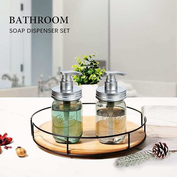 Amolliar Plastic Mason Jar Soap Dispenser - Image 4