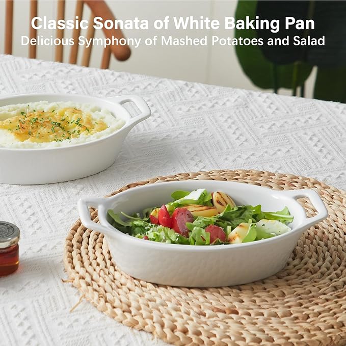 ONEMORE Oval Au Gratin Baking Dish, 20 oz Small Casserole Dishes - Image 3