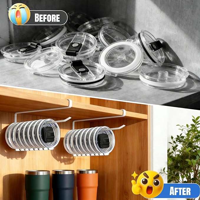 1 Pack Tumbler Lid Organizer, Versatile Cup & Water Bottle Lid Holder, Upgraded - Image 6